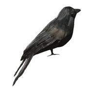 Genérico Artificial Crow | Decorative Raven Ornament | Handmade Black Feathered Raven Decor | 6,3 pulgadas Halloween Pumpkin Light Accessories for Holiday Parties and Christmas Crafts