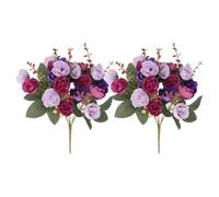 Genérico Artificial Flower - 2 Pieces Ceremony Bouquet, Faux Flowers for Decoration, Realistic Color Fidelity, Lightweight Structured Build, Home Living Room Floral Display for Table Decor
