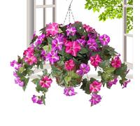 Genérico Artificial Flowers - Petunias and Morning Glory Plants, Hangable Outdoor Decor | Realistic Spring Flower Decoration for Planter Porch Yard Patio Garden Wedding Event Home Display Arrangement