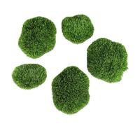 Genérico Artificial Green Moss Balls - 5X Aquarium Decor Set, Simulated Aquatic Plants, Fish Tank Layout Supplies | For Home Aquarium Landscape Decoration Living Room Office Desktop Tank Scaping KitX