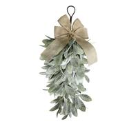Generico Artificial Greenery Teardrop - Spring Summer Green Swag, Farmhouse Hanging with Berry Ribbon | for Home Apartment Office Farmhouse Porch Patio Garden Yard Wedding Holiday Party