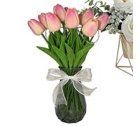 Genérico Artificial Lighted Flowers - Decorative Floral Lamp for Ambient Glow with 15 Pieces | Premium PU and Steel Wire Material with Battery Power, Elegant Nightstand Decor for Bedroom Living Room