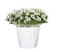 Genérico Artificial Mums, Artificial Outdoor Sunset Mums Flowers - UV Resistant, Waterproof, Windproof, Faded, No Watering, Pruning, Outdoor Decor for Outside Home Indoor Planter (White,10PCS)