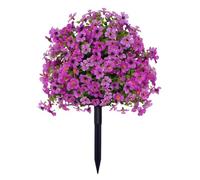 Genérico Artificial Outdoor Bushes - 23.62inch Artificial Bushes for Outdoors | ABS Decorative Greenery Plants - Lifelike Violet Ball Flowers for Garden Porch Patio Decor, Ideal for Weddings Home