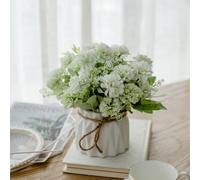 Genérico Artificial Potted Flower Pink,Mini Potted Fake Flowers,Small Ceramic Vase Fake Flower Plants,Faux Flowers Hydrangea Decora for Table,Bookshelf,Bedroom,Living Room,Party