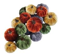 Genérico Artificial Pumpkin, Table Centerpiece, 16 Pieces Velvet Texture Foam Core Rustic Charm Autumn Colors Lightweight Reusable Elegant, Fall Decorations for Home Living Room Party