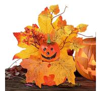Generico Artificial Pumpkins, Home Seasonal Decor For Holidays, Harvest Table Centerpieces Decor, Artificial Pumpkin With Maple Leaves, Home Party Ornaments For Halloween Autumn Thanksgiving Party