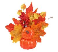 Generico Artificial Pumpkins, Home Seasonal Decor For Holidays, Harvest Table Centerpieces Decor, Artificial Pumpkin With Maple Leaves, Home Party Ornaments For Halloween Autumn Thanksgiving Party
