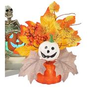 Genérico Artificial Pumpkins, Home Seasonal Decor For Holidays, Harvest Table Centerpieces Decor, Artificial Pumpkin with Maple Leaves, Home Party Ornaments For Halloween Autumn Thanksgiving Party