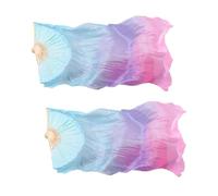 Genérico Artificial Silk Folding Fan, Long Belly Dance Props, Flowing Stage Streamers, Vibrant Performance Veils, Lightweight Handheld Fabric Extensions For Dancers Beginners Stage Festival Theater
