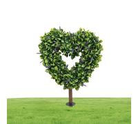 Generico Artificial Topiary - 25.5in Faux Shrubs Plants, Heart Shaped Spring Garden Stakes, Valentines Plant Greenery For Planter Pot Potted Courtyard Porch Wedding Farmhouse Backyard Decorations