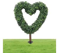 Generico Artificial Topiary - 25.5in Faux Shrubs Plants, Heart Shaped Spring Garden Stakes, Valentines Plant Greenery For Planter Pot Potted Courtyard Porch Wedding Farmhouse Backyard Decorations