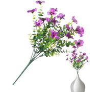 Genérico Artificial Violet Flowers, Outdoor Table Centerpiece Decor, 12x8 Inches Fake Floral Arrangement, Plant Bouquet with Petals, Faux Flower Display with Rustic Style, Garden Decor for Patio Yard