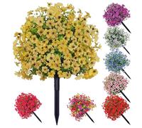 Genérico Artificial Violet for Outdoor Indoor Garden Home Decoration, Outdoor Artificial Flowers That Look Real, Faux Violets Flowers with Stakes for Porch Patio, Festive Gift (Yellow)