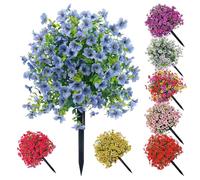 Genérico Artificial Violet for Outdoor Indoor Garden Home Decoration, Outdoor Artificial Flowers That Look Real, Faux Violets Flowers with Stakes for Porch Patio, Festive Gift (Blue)