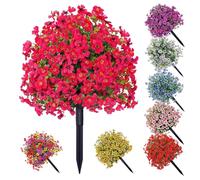 Genérico Artificial Violet for Outdoor Indoor Garden Home Decoration, Outdoor Artificial Flowers That Look Real, Faux Violets Flowers with Stakes for Porch Patio, Festive Gift (Rose Pink)