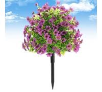 Genérico Artificial Violet for Outdoor Indoor Garden Home Decoration, UV Resistant Artificial Violet, Plastic Faux Flowers for Indoor Outdoor Front Porch Patio Garden Decor (#C)