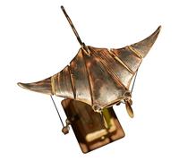 Genérico Artisan Aquatic Mobile, Motorized Ray Wing Simulator, 12.5 Inches Frame with Layered Wood Texture, Rhythmic Oceanic Tabletop Piece, Floating Ray with Modern Style, Interior Accent for Shelf