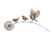 Genérico Artisan Metal Robin Yard Stake - A Beautifully Detailed That Adds Charm & Sentiment to Any Patio or Park, Craftsmanship Captures The of The Robin in a Timeless Metal Fo