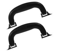 Genérico Asas de Repuesto para Maleta 2 Piezas, Asa para Caja y Estuche, Tirador de Plástico y Cuero Artificial Negro y Plata, Manija Multifuncional para Viaje y Ferretería Industrial