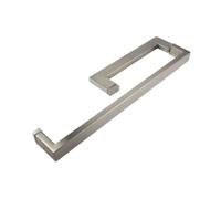 Genérico Asidero De Ducha De Tubo Cuadrado De Acero Inoxidable, Manija De Puerta De Empujar Y Tirar, Con Almohadillas Antideslizantes, Capacidad De Carga De 150 Kg(Silver)