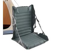 Genérico Asiento Inflable De Estadio con Respaldo Ángulo Ajustable - 40D Nylon TPU 106x57x8cm 800g Inflación por Empuje - Cojín Portátil para Acampar Impermeable Resistente Al Desgaste - Negro Gris
