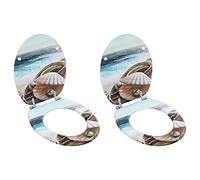 Genérico Asiento Inodoro WC 2 uds Tapa MDF diseño Concha,Bricolaje,Fontanería,Piezas y Herramientas para componentes de fontanería,Accesorios de baño y bidé,Asientos de inodoros y bidés-276993