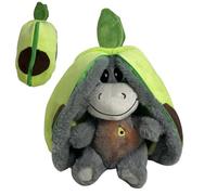 Genérico Asino Di Peluche Che per L'ansia, Asino Di Peluche Avocado E Fragola, con Respirazione Realistica E Luci, Simpatico Animale P-eluche Avocado E Fragola