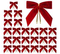 Generico Assichi di Arboli di Natale - Fili di Ghirlanda di Velvet di Natale Set da 24 - Corona di Natale per Le Vacanze