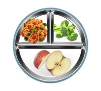 Genérico Assiette Bébé - Ventouse Antidérapante | Assiette 3 Compartiments En Acier Inoxydable 304 Isolante | Vaisselle Alimentaire Pour Et Tout-Petits, Repas Diversification, Lave-Vaisselle Facil