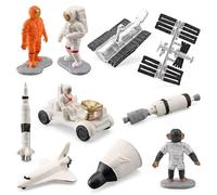 Genérico Astronaut Figurine - Mini PVC Astronaut Statue | Špacéman Figure Space Model Set - Rocket Apollo Shuttle Telescope Capşule Decor | Educational Cosмic Display Ornament | Kids Desk Collection
