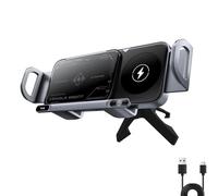 Genérico Asweetty Car Mount, Asweetty Phone Stand for Foldable Screens, 2 in 1 Wireless Fast Charging Phone Holder, Auto-Clamp, One-Button Rotation (Grey)