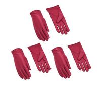 Genérico atinior Guantes Sin Dedos 3 de guantes de algodón, guantes de trabajo reutilizables o joyería hidratante para manos, inspección de disfraces de archivo de plata Guantes De (Wine, One Size)