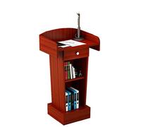 Genérico Atril metálico Curvo Ajustable - Soporte de Madera de Altura Regulable para presentaciones en conferencias, Iglesias y oratoria - Atril Profesional para Mayor Visibilidad e Impacto