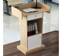 Genérico Atril portátil de Madera Maciza con Soporte para micrófono y cajón de Almacenamiento Atril de Iglesia, púlpito, presentaciones, Eventos y cultos - Elegante Color Danki