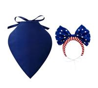 Genérico Atuendos Para Ganso De Porche | Celebración 250 Aniversario Rojo Azul | Kit Bandana y Diadema para Estatua Ganso 43 y 58 cm,En Jardín, Patio, Césped, Terraza, y