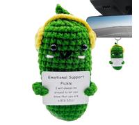 Genérico au Crochet, positif,Soutien émotionnel Pickle Crochet Doll Carte Positive - en Peluche tricotée de au Crochet, ornement Mignon pour Femmes