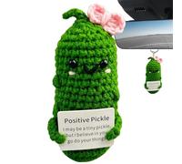 Genérico au Crochet, positif,Soutien émotionnel Pickle Crochet Doll Carte Positive | en Peluche tricotée de au Crochet, ornement Mignon pour Femmes