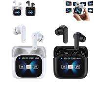 Genérico Audífonos Ne20 Earbuds, Ne20 Translation Earbuds, Ne20 Bluetooth 5.4 Earphones LED Display, Real-Time Translation Languages, Wireless Over The Ear LED Touchscreen (White+Black)