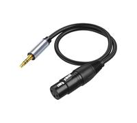 Genérico Audio Cable, Mixer Cord, Stereo Extension Wire, Gold-Plated Connector, Enhanced Signal Clarity, Idela for Recording Stage Performance Use, 0.18 Inches, Black Color, 1 Piece