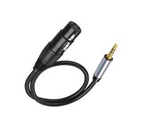 Genérico Audio Cable, Speaker Cord, 3.5mm Copper Core Signal Shielding Flexible Portable High Conductivity Sound Extension, Gold Plated Connector for Recording Amplifier Microphone, 0.18Inches, Black