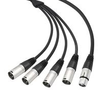 Genérico Audio Extension Cable | 1 Female To 4 Male Microphone Adapter
