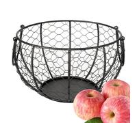 Generico Aufbewahrungskorb für Eier - 20x20x12cm Metall Landhausstil, Eierkorb, Küchenaufbewahrung | Eiersammler Organizer Stauraum Arbeitsplatte Wohnzimmer Speisekammer Rustikal Dekoration Aufbewa