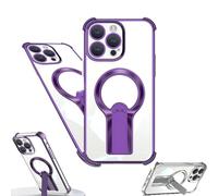 Genérico Auraedge Magnetic Kickstand Phone Case with Glossy Finish, Four Corners Airbag Protection Magnetic Case with Invisible Stand for iPhone 16 15 14 13 12 Pro MAX (Purple,16 Pro MAX)