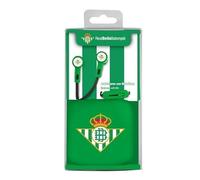 Genérico Auricular de Botón con Micrófono Real Betis Balompié - Incluye Estuche de Guardado | Sonido Cómodo y Ligero para Móvil, Música y Llamadas.
