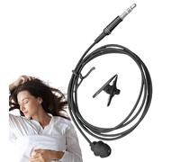 Genérico Auricular De Un Solo Oído, Auriculares Mono Cordón Auditivo con Cancelación Ruido,Auriculares Negros para Mp3, Individuales Cable, Silicona Hacer Ejercicio Al Aire