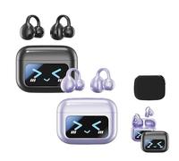 Genérico Auriculares Bluetooth con Clip, Auriculares con Reducción De Ruido IA, Auriculares Deportivos Impermeables Ipx5, Auriculares Bluetooth 5.4 De Larga Duración (Purple+Black)