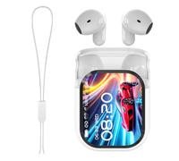 Genérico Auriculares Ne20, Auriculares de Traducción Ne20, Bluetooth 5.4, Pantalla Led, Traductor Bidireccional de 140 Idiomas, Inalámbricos E Impermeables para Oficina, Deportes(Blanco)