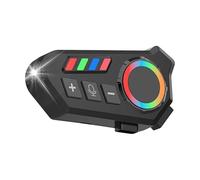 Genérico Auriculares para Moto - de Intercomunicación para Casco,Auriculares con Asistente De Voz, Luz Colorida, Impermeable, Cancelación De Ruido para Actividades Exteriores, Esquí, Motonieve,