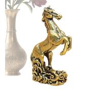 Genérico Auspicious Cloud Horse - Brass Wealth Statue for Prosperity | Compact Figurine with Symbolism, Table Ornament Accent, Bookshelf Cabinet Decor, Bedroom, Dining Room